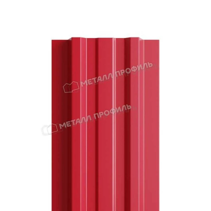 Штакетник Металл Профиль LАNE-T 0,45 Полиэстер RAL 3003 Красный рубин