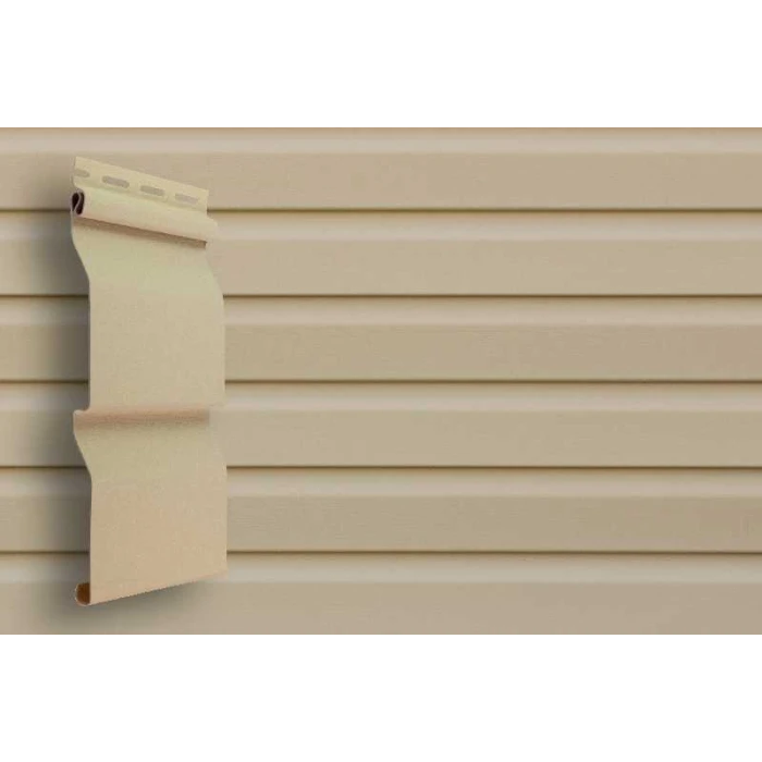 Виниловый сайдинг двухслойный Grand Line Корабельная доска Слим Бежевый 3.00