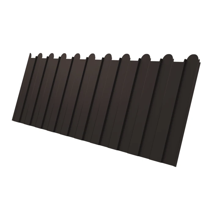 Профнастил фигурный C8 0.45 Полиэстер с пленкой RR 32 Темно-коричневый