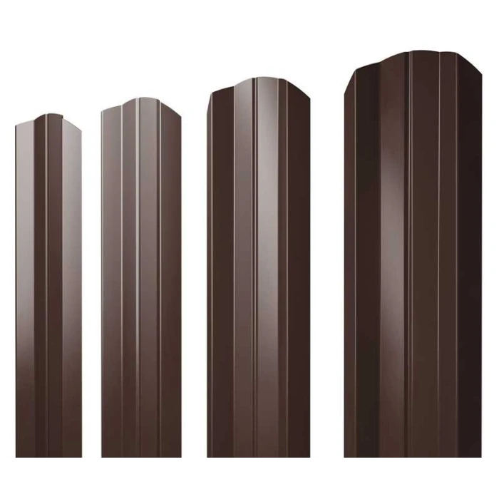 Штакетник М-образный В фигурный Grand Line 0,5 Satin RAL 8017 Шоколад